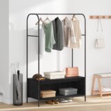  Stalak za odjeću s policama Crni hrast 100x44x160 cm | shoptok.hr