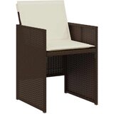  3-dijelni bistro set s jastucima smeđi od poliratana | shoptok.hr
