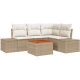  Vrtni kauč set Set od 5 Bež i krem Poli ratan poliester čelik | shoptok.hr