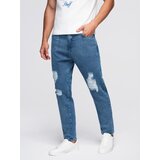 Ombre Men's denim joggers with asymmetrical stitching - blue | shoptok.hr