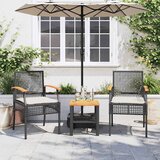  3-dijelni bistro set s jastucima poliratan i drvo bagrema crni | shoptok.hr