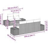  Sjedeća garnitura za vrt 6 kom. Crna poliratan | shoptok.hr