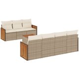 Maison Chic Seti vrtnega pohištva - Vrtna garnitura - Vrtni pohištvo set 8-delna z blazinami bež poli ratan, (21799824) | Shoptok.si