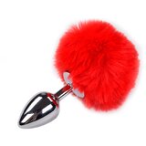 Alive metal anal fluffly plug m red Cene