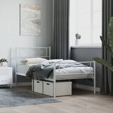 vidaXL Metalni okvir kreveta uzglavlje i podnožje bijeli 100x200 cm | shoptok.hr