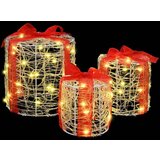 vidaXL Dekoracija Darilne Škatle 3 pcs Toplo bela 20 x 20 x 21 cm | Shoptok.si