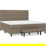 vidaXL Box spring postelja z vzmetnico taupe 200x200 cm blago, (20761147) | Shoptok.si