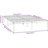  Metalni okvir za krevet crni 140x200 cm | Eponuda.com