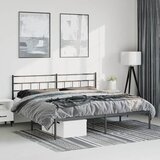 Metalni okvir za krevet s uzglavljem crni 183x213 cm | shoptok.hr