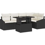  Sjedeća garnitura za vrt s jastukom Podesiva 6 pcs Crna i Krema | shoptok.hr