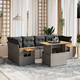 vidaXL 7-dijelni set vrtnih sofa sivi od poliratana | shoptok.hr