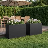  Vrtna saksija 2 kom. Crna 50 x 20 x 40 cm Čelična vrata | shoptok.hr