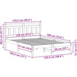  Krevetna konstrukcija Smeđa 120 x 190 cm Masivna borovina | shoptok.hr