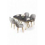 Hanah home trpezarijski set, 5 dijelova, siva Slike