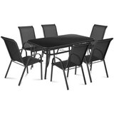 Fieldmann Baštenska garnitura Rony Dark – set 6 stolica i sto sa kaljenim staklom (150 cm) Cene