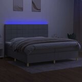  Box spring postelja z vzmetnico LED sv. siva 200x200 cm blago, (20761096) | Shoptok.si