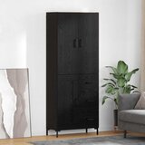 vidaXL Highboard Zidne Crni hrast 69,5 x 34 x 180 cm Konstruirano drvo Cijene