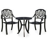 vidaXL 3-dijelni bistro set od lijevanog aluminija crni | shoptok.hr