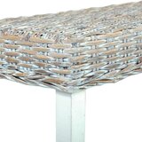  Klupa bijela 160 cm prirodni ratan kubu i masivno drvo manga | shoptok.hr