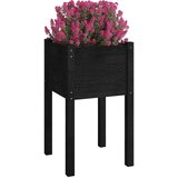  Vrtne sadilice 2 kom crne 40 x 40 x 70 cm od masivne borovine | shoptok.hr