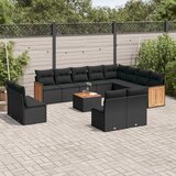 vidaXL 13-dijelni set vrtnih sofa s jastucima poliratan crni | shoptok.hr