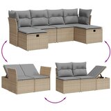  6-dijelni set vrtnih sofa s jastucima bež od poliratana | shoptok.hr
