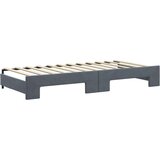 vidaXL Izvlečna dnevna postelja s predali temno siva 90x200 cm žamet | Shoptok.si