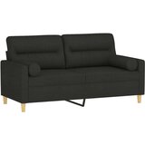  Dvosjed s ukrasnim jastucima crni 140 cm od tkanine | shoptok.hr