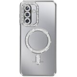 AVIZAR Ovitek za Galaxy A17, združljiv z MagSafe, z okrasnim obodom iz strasa, Srebrna, (5000190287) | Shoptok.si
