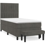 Box spring krevet s madracem tamnosivi 90x190 cm baršunasti | shoptok.hr
