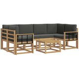 vidaXL Zunanja garnitura za sedenje z blazino 7 pcs Bela in antracit, (5000281166) | Shoptok.si