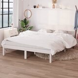 vidaXL posteljni okvir bel iz trdne borovine 150x200 cm UK King | Shoptok.si