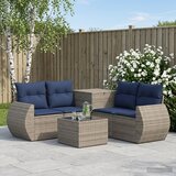  Set sofe 6 kom. Siva i tamnoplava Poli Rattan i čelik | shoptok.hr