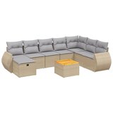 Maison Chic Seti vrtnega pohištva - Vrtna garnitura - Vrtni pohištvo set 9-delna z blazinami bež poli ratan, (21803833) | Shoptok.si