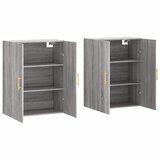  Zidni ormarići 2 kom boja hrasta sonome od konstruiranog drva Siva | Shoptok.si