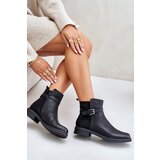 EVENTO Insulated ankle boots with flat heel with strap black Sabamessa | Eponuda.ba