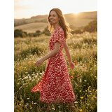 Sinsay Viskozna midi preklopna haljina s cvjetnim uzorkom | shoptok.hr