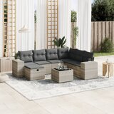  8-dijelni set vrtnih sofa od poliratana s jastucima svjetlosivi | shoptok.hr