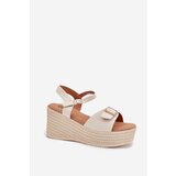 Boto Wedge Sandals For Women With Buckle Beige Liniella | Shoptok.si