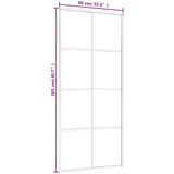  Klizna vrata od stakla ESG i aluminija 90 x 205 cm bijela | shoptok.hr