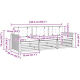  Set vanjskih sofa 3 kom. Bijela i krem Čvrsto drvo akacije | shoptok.hr