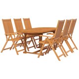  7-dijelni vrtni blagovaonski set od masivnog bagremovog drva 120-170 cm | shoptok.hr