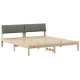  Okvir kreveta smeđe i tamnosivo 200 x 200 cm Masivna borovina | shoptok.hr