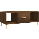 Maison Chic Klubska mizica - kavna mizica - Nizka mizica rjavi hrast 102x50x40 cm inženirski les, (21754636) | Shoptok.si