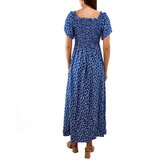 Gemre Navy blue maxi dress with small flowers Hajden | shoptok.hr