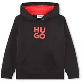 Hugo Otroški pulover črna barva, s kapuco