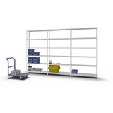 eurokraft pro Privijačeni regal, lahka izvedba, z oblogo iz umetne mase, višina regala 2500 mm, širina police 1300 mm, globina 400 mm, osnovni regal | Shoptok.si