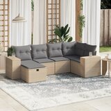 vidaXL 6-dijelni set vrtnih sofa s jastucima bež od poliratana | shoptok.hr