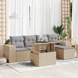 vidaXL 6-dijelni set vrtnih sofa s jastucima bež od poliratana | shoptok.hr