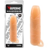  Navlaka za penis sa prstenom za testise Real Feel, Silikonska, 14.5cm, Boja kože Cene